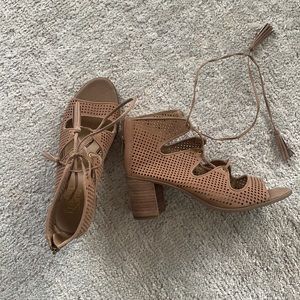 Franco Sarto block lace up heel